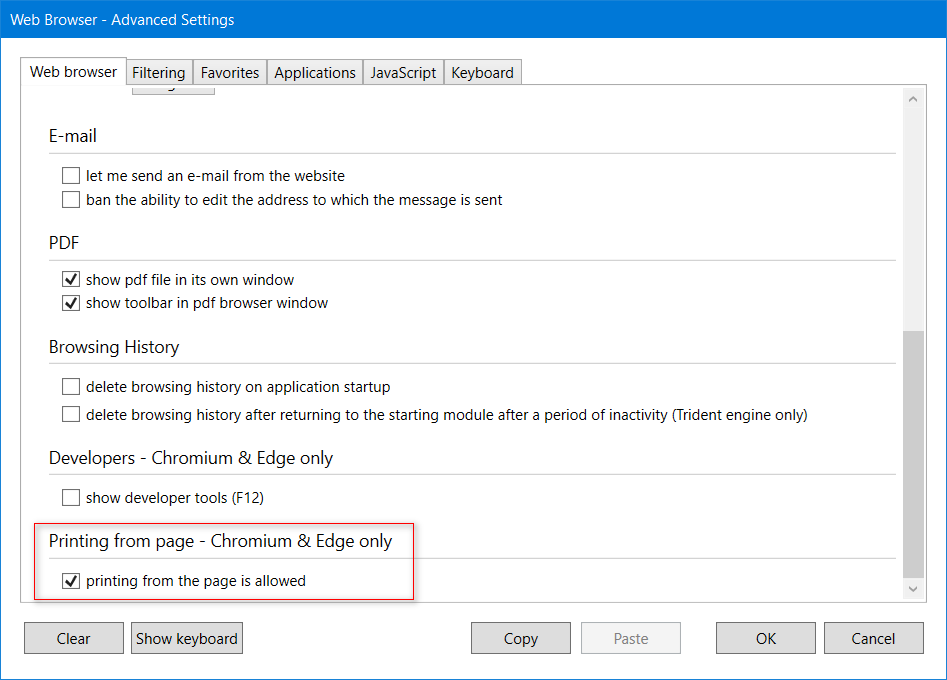 InfoTouch 2.4.3 printing